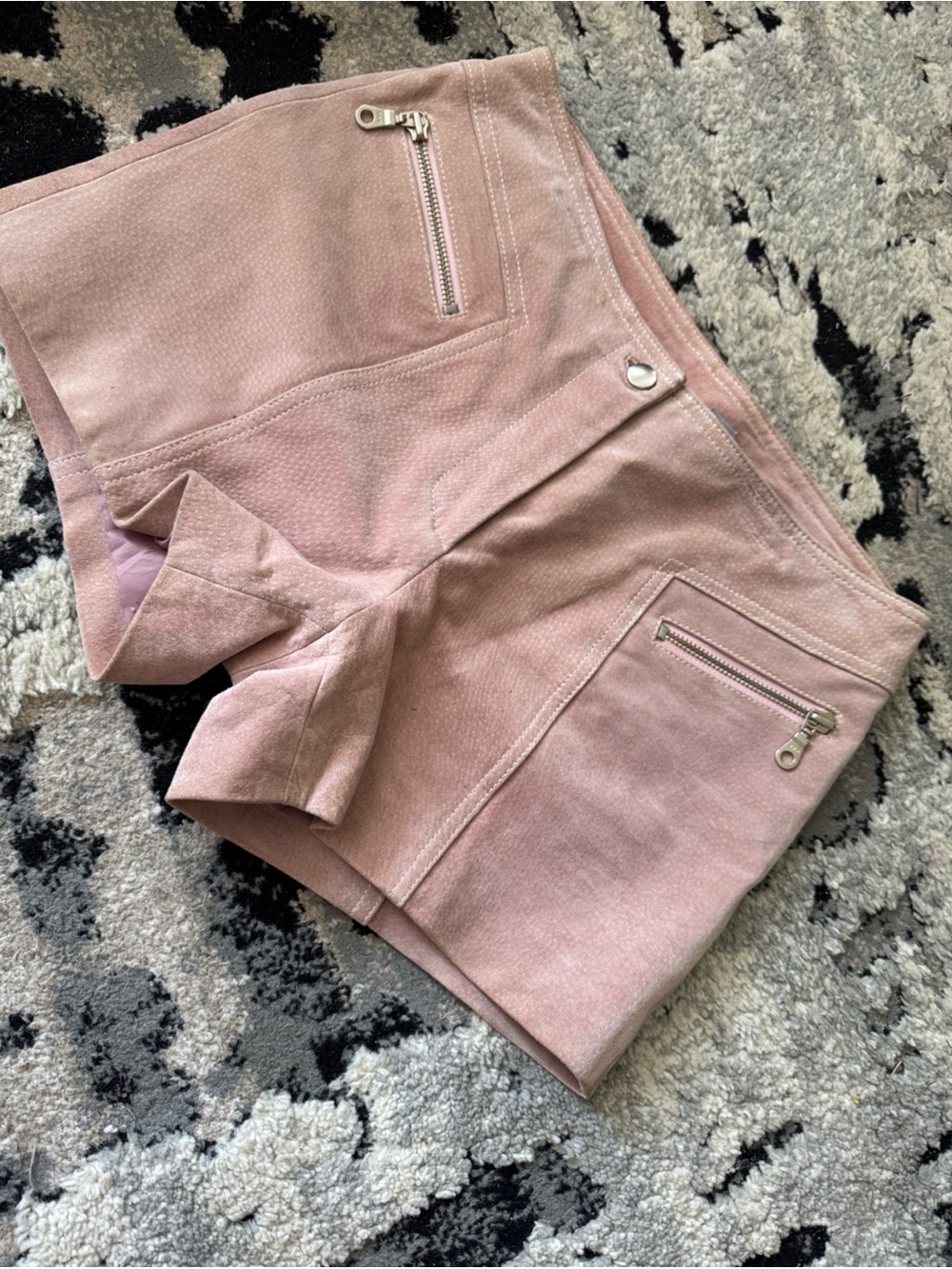 Pink wilson leather Suede Shorts